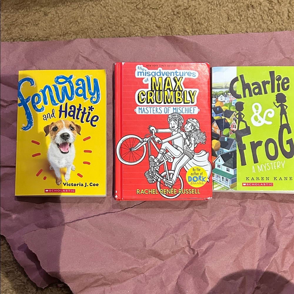 Children's Book Lot - Bright Yellow, Red & Green Covers